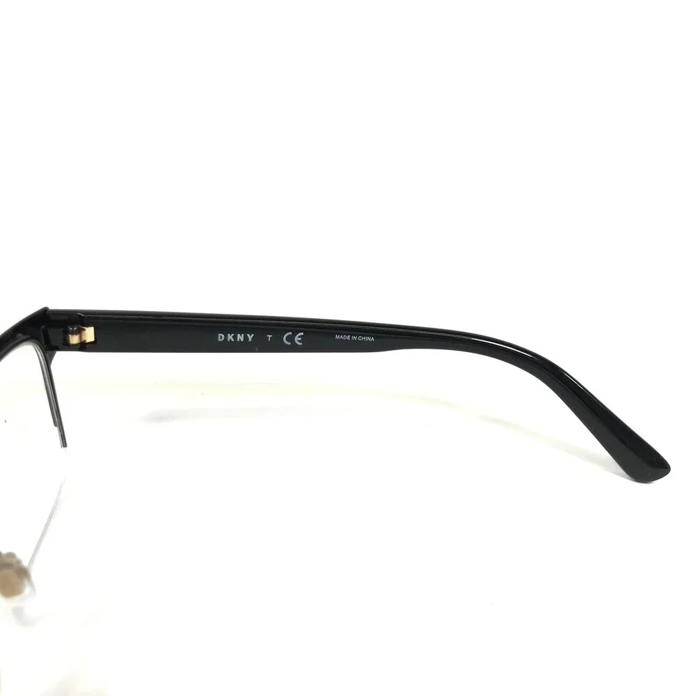 DKNY Eyeglasses Frames DY5657 1245 Black Cat Eye Rectangular Half Rim 52-17-140